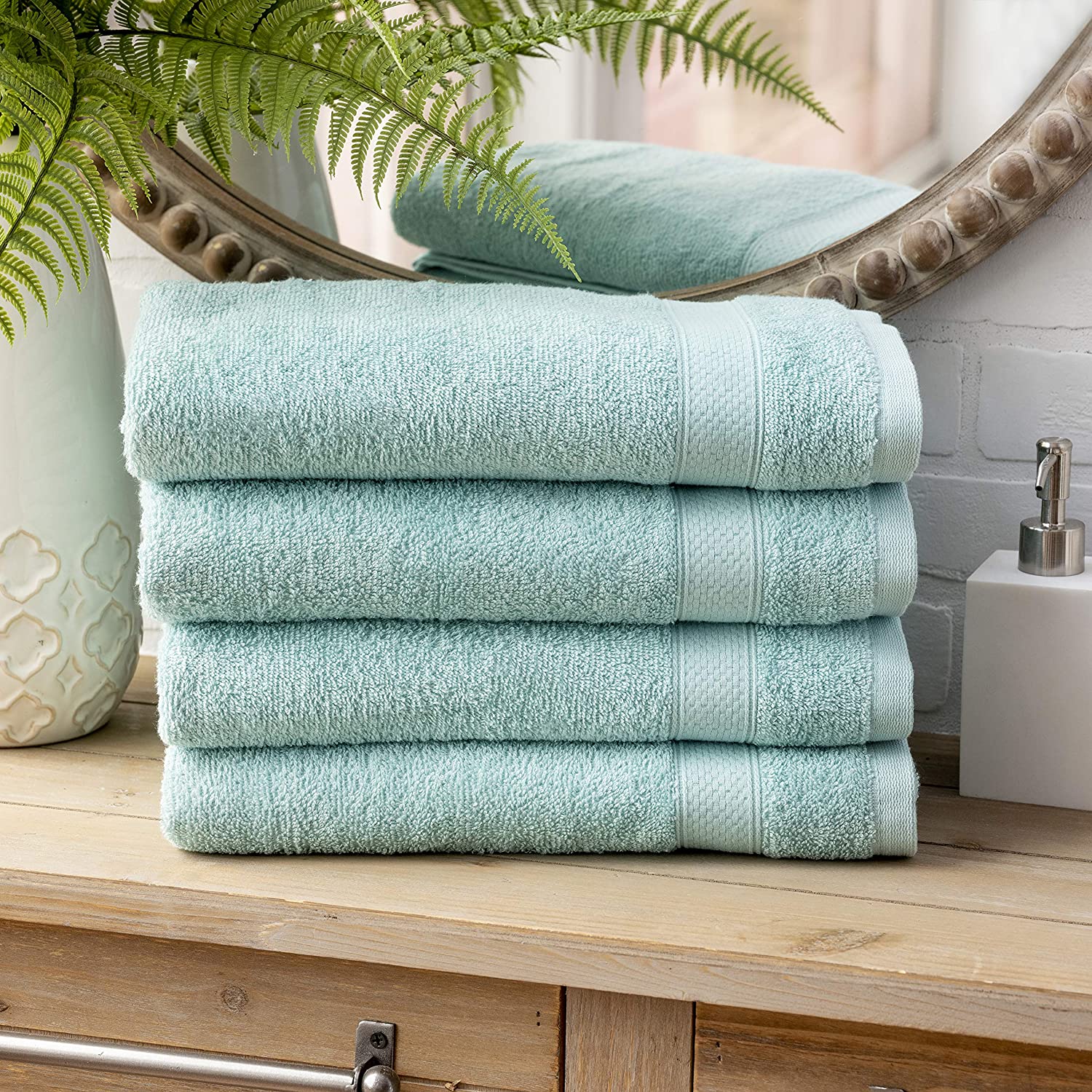 Welhome Basic 100% Cotton Towel (Duck Egg) - 8 Piece Set - Quick Dry -  Absorbent | eBay