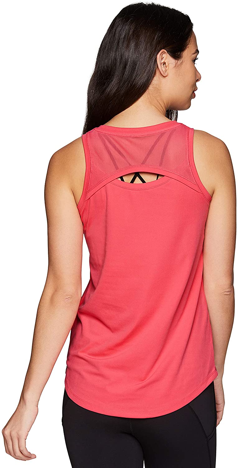 RBX Active Women's Sleeveless Athletic Performance Running Workout Yoga Tank Top with Mesh Ventilation 