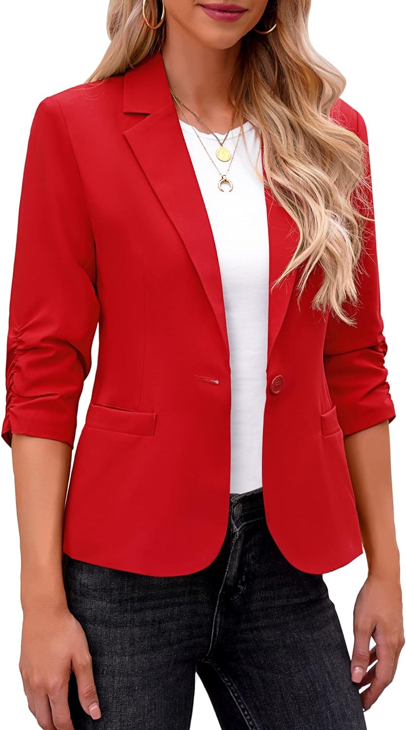 LookbookStore Blazers for Women Suit Jackets Dressy 3/4 Sleeve