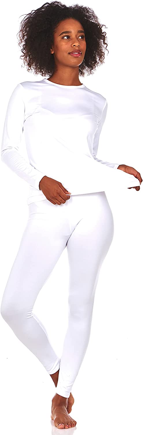  Thermajane Long Johns V Neck Thermal Underwear For Women  Fleece Lined Base Layer Pajama Set Cold Weather