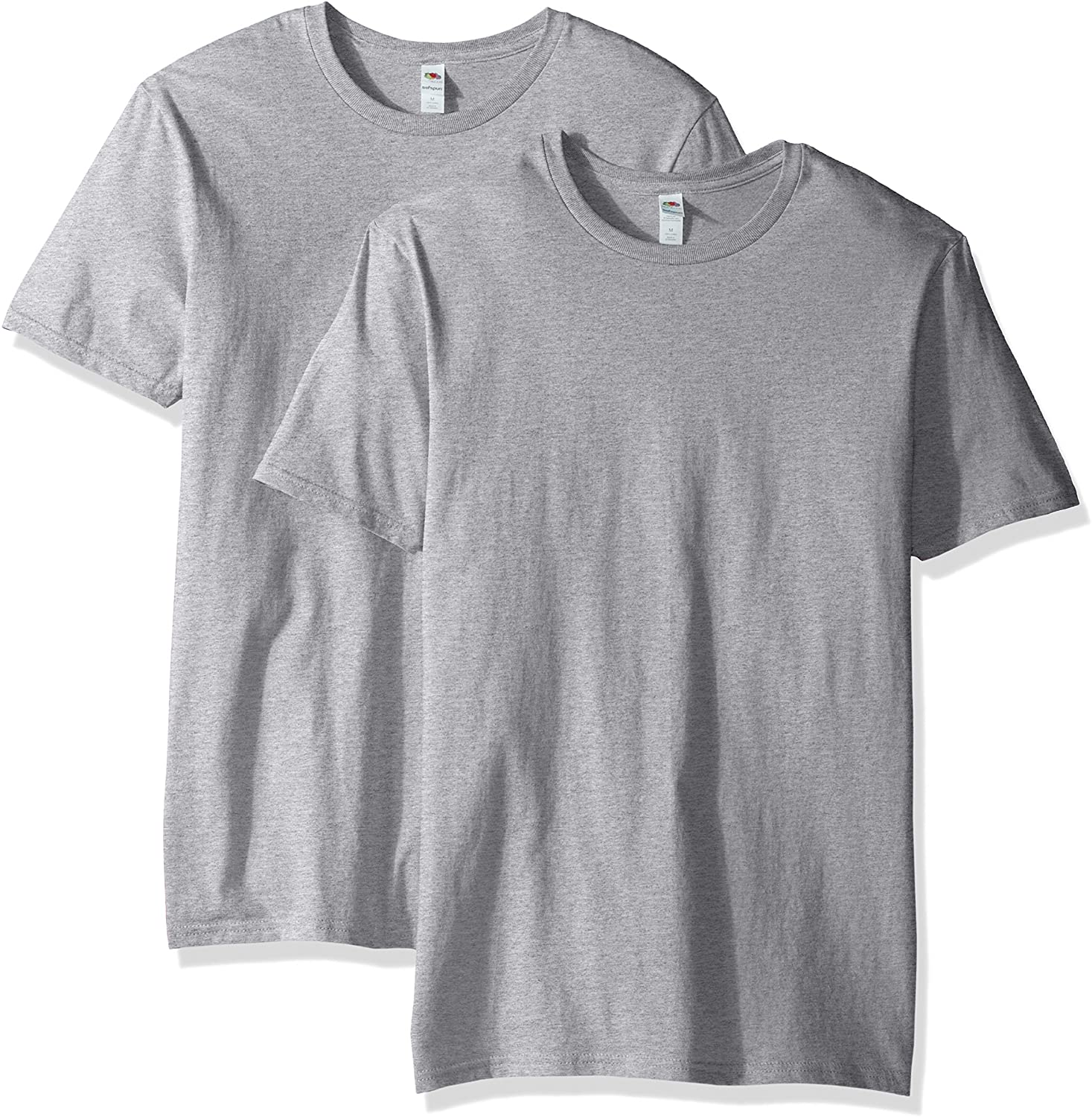 Fruit of the Loom Men's Crew T-Shirt (2 Pack), Heather Grey, XX-Large ...