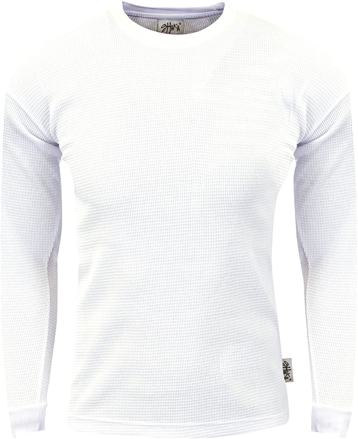 Heavyweight Waffle Thermal T Shirt Long Sleeve Crewneck Knitted Top Regular Big Size XS-5XL Shaka Wear Men’s Knit Sweater 
