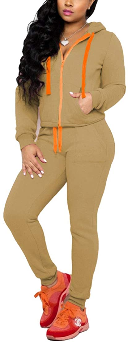 Nimsruc Womens 2 Piece Tracksuit Casual Outfits Pants Set 