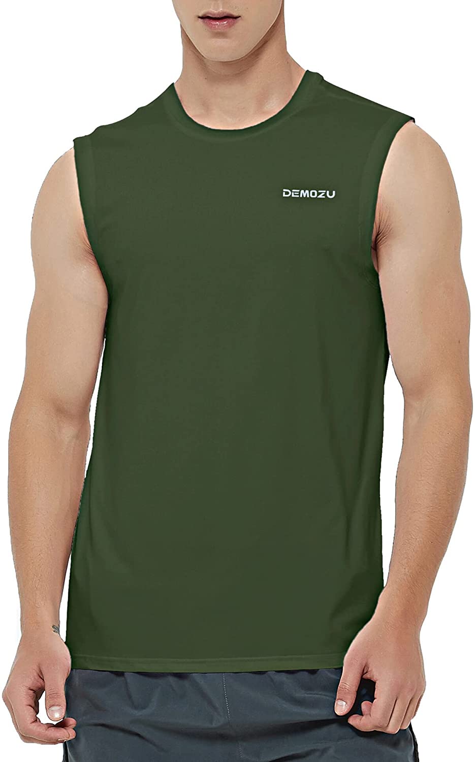 DEMOZU Men's Sleeveless Workout Shirt Swim Beach Pool Tank Top Big