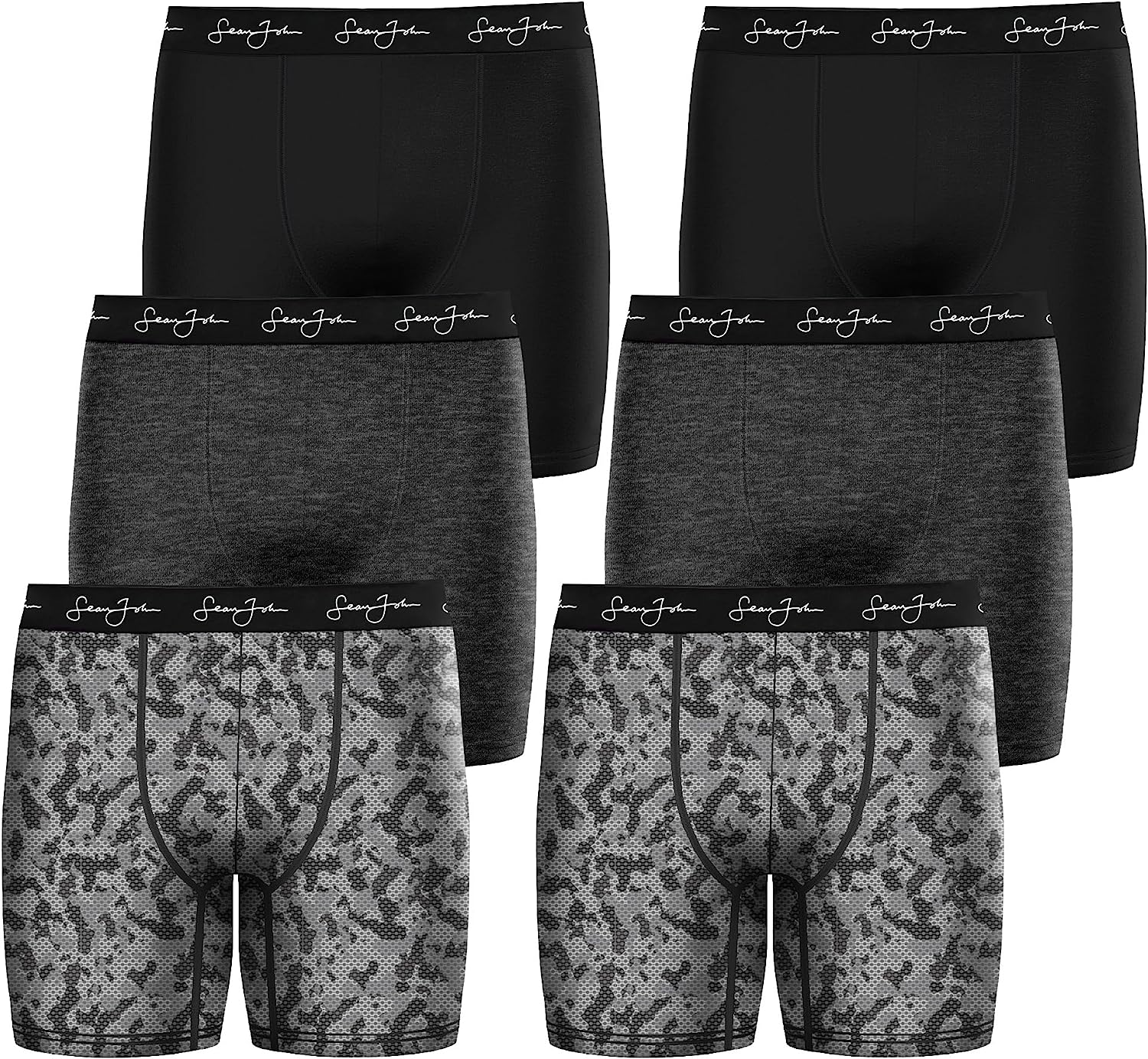 Sean John Mens Boxer Briefs Breathable Cotton Underwear for Men - 6 Pack -  Cotton Stretch Mens Underwear