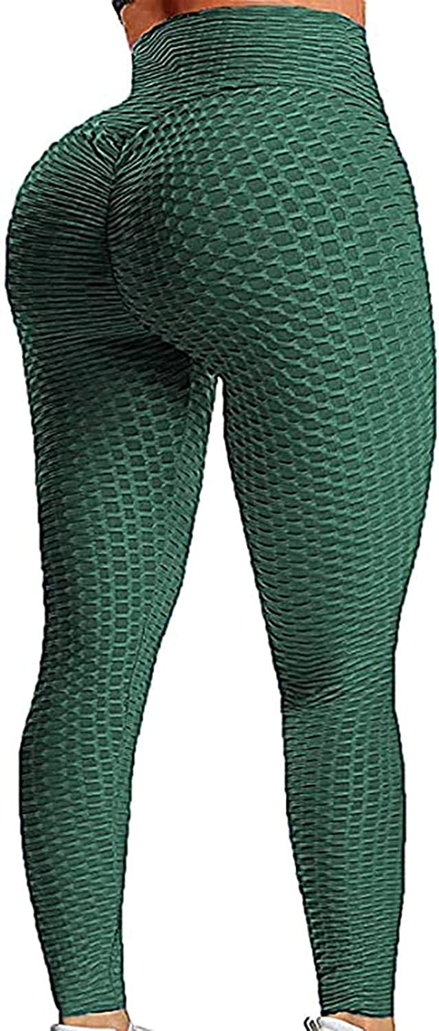Leggings for Women Textured Scrunch Butt Lift Yoga Pants Slimming