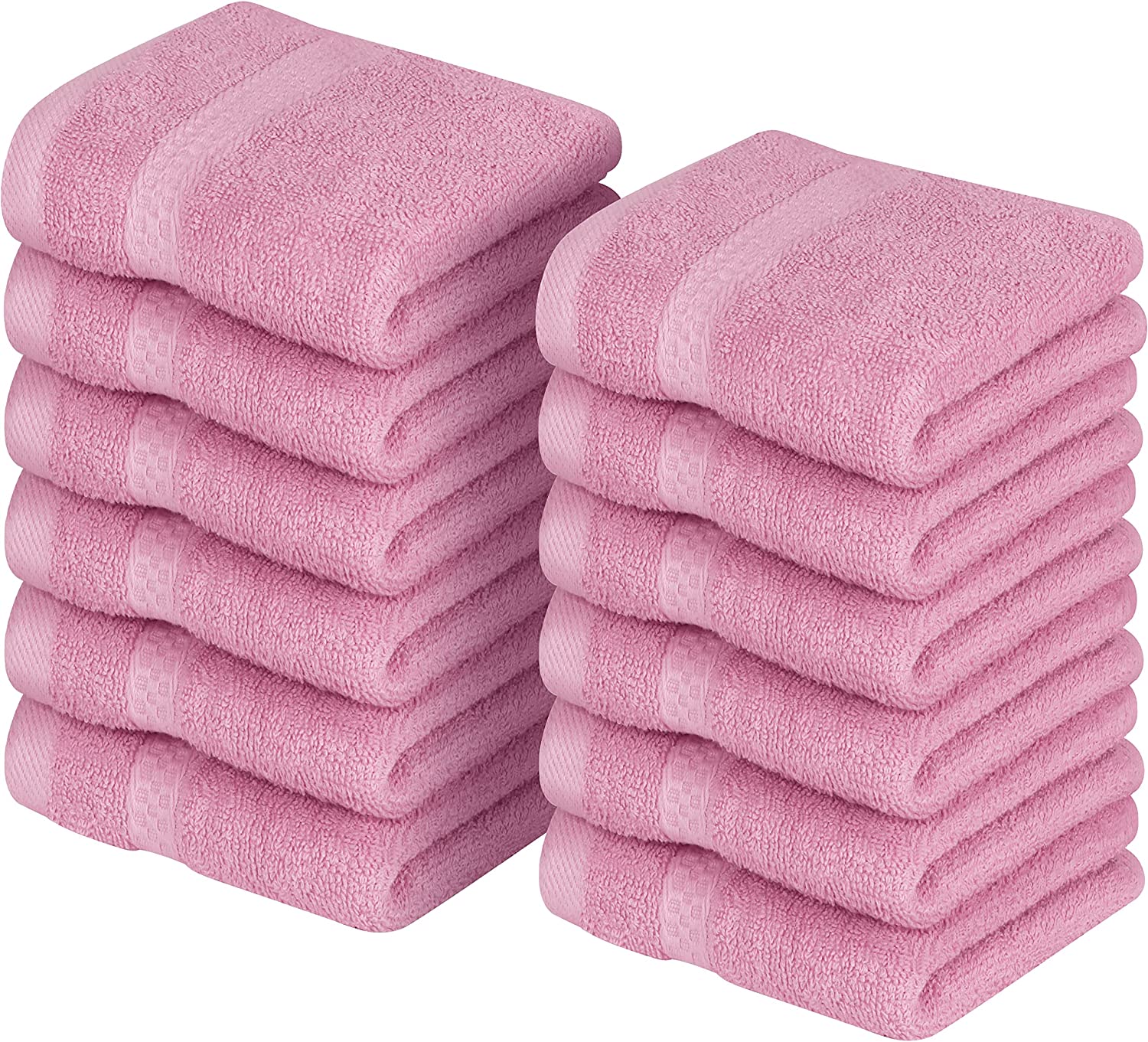 Utopia Towels Pink Towel Set 8-Piece - Viscose Stripe Towels - 600 GSM Ring  Spun Cotton - Highly Absorbent Towels (Pack of 8) 