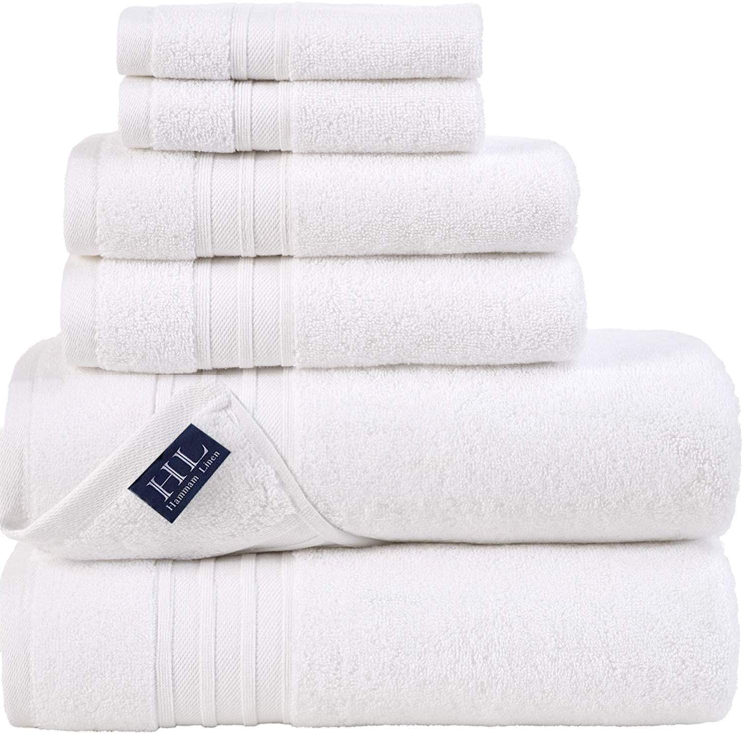 Hammam Linen Bath Towels 4 Piece Set Cool Grey Soft Fluffy