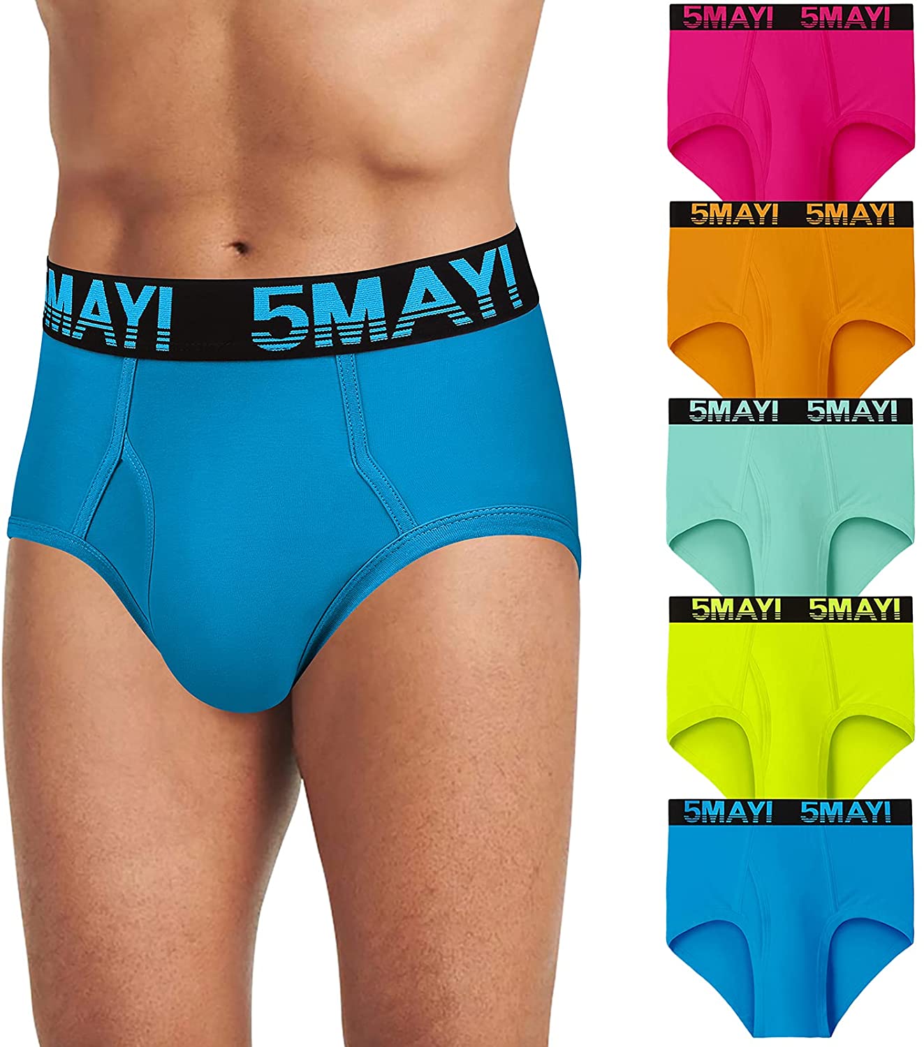 5Mayi Mens Briefs Underwear Multipack Cotton Men's Soft Breathable Briefs