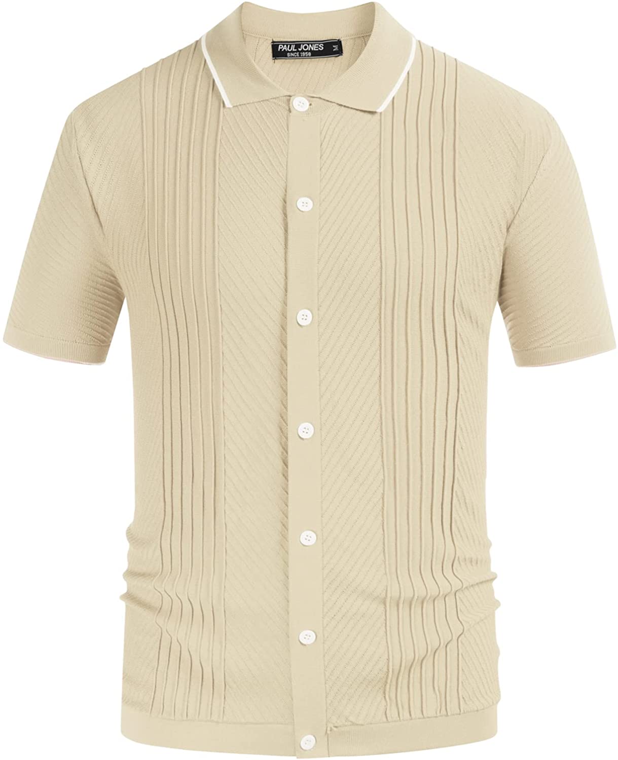 PJ PAUL JONES Mens Polo Shirts Vintage Striped Lightweight Knitting ...