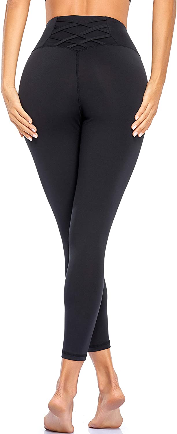  WE CUFFLLE Women's Mesh High Waist Leggings Yoga Pants with  Pockets Tummy Control 4 Way Stretch Workout Yoga Leggings Black : Sports &  Outdoors