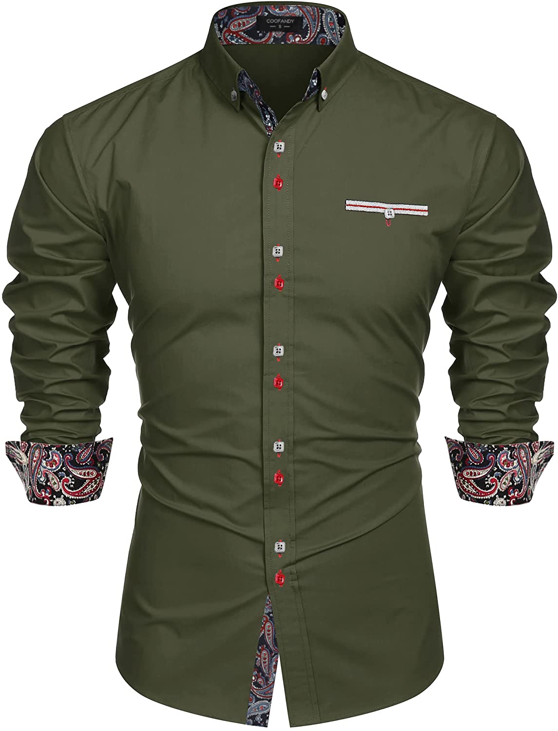COOFANDY Men's Dress Shirt Long Sleeve Casual Button Down Shirts