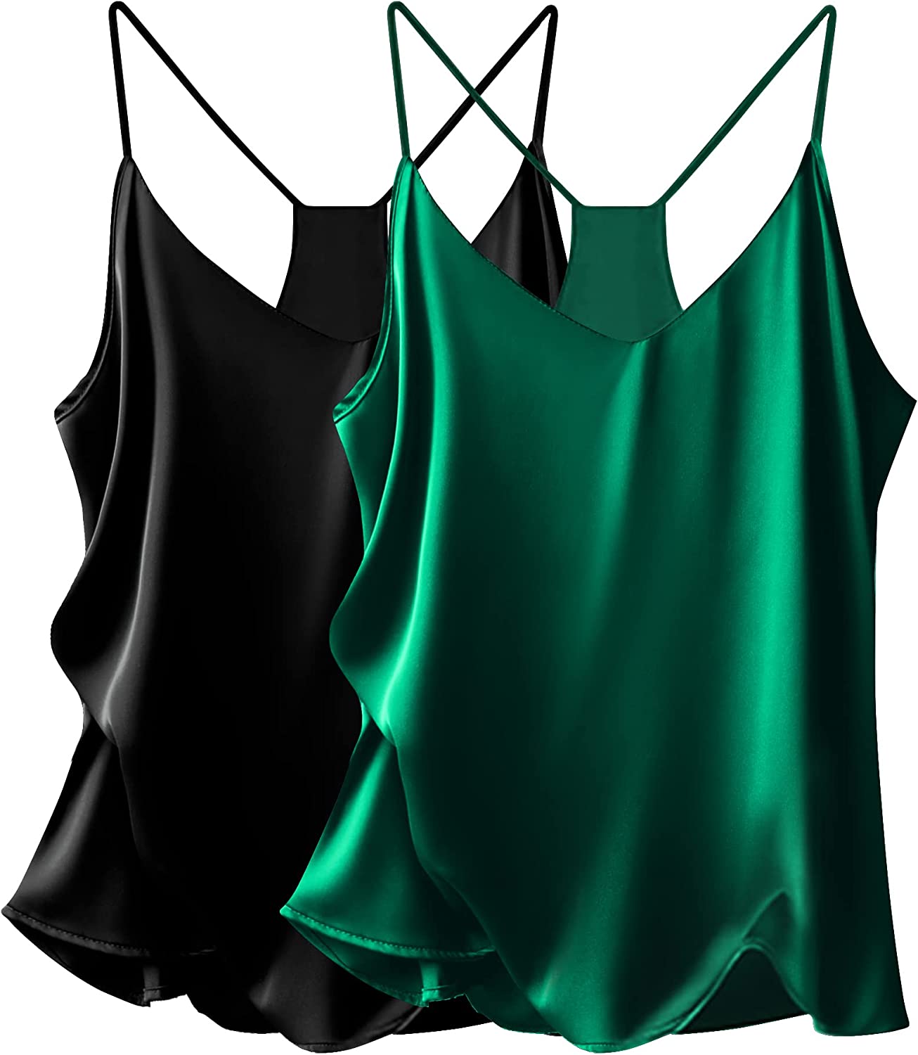 Ekouaer Satin Tank Top Women Mesh V Neck Cami Top Silk Camisole Blouse  Summer Casual Tunic : : Clothing, Shoes & Accessories
