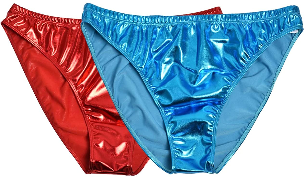 Women Shiny Metallic Panty Briefs High Cut Ballet Dance Underwear Shorts -  Gold - CU196EKG7OA