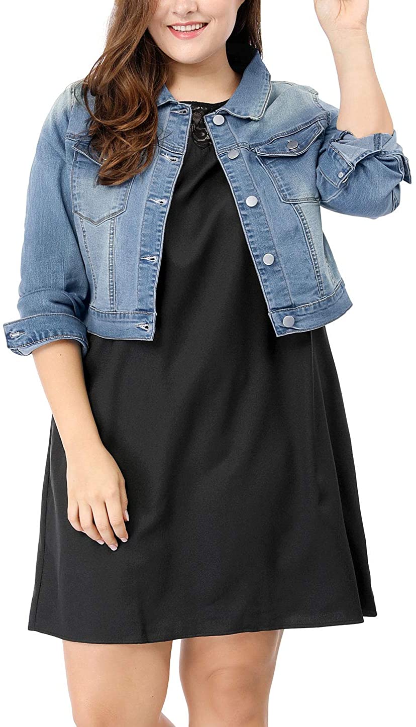 plus size cropped denim vest