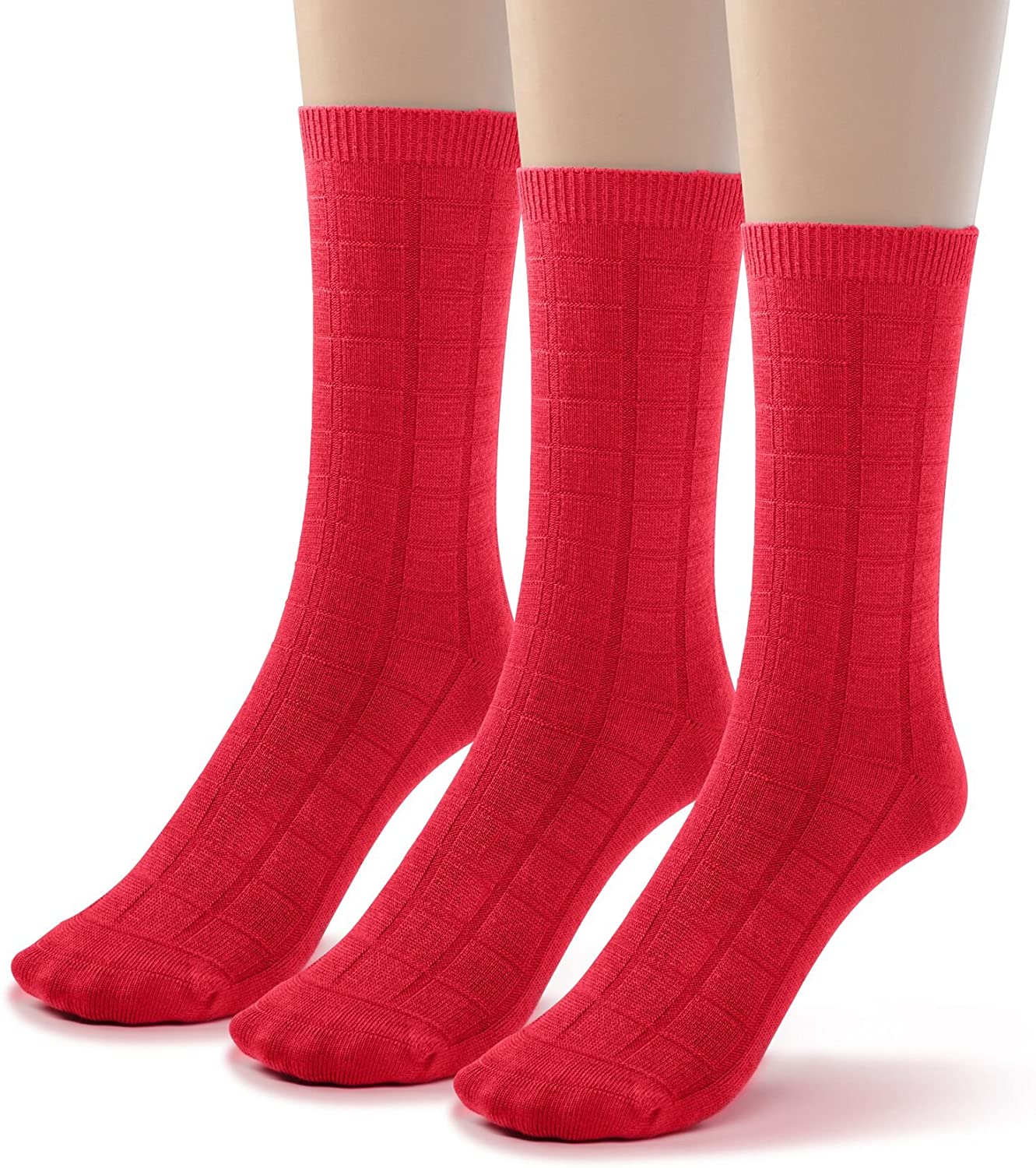 Silky Toes Womens Bamboo Dress Crew Socks, 3 or 6 Pairs Designed Casual  Basic Socks