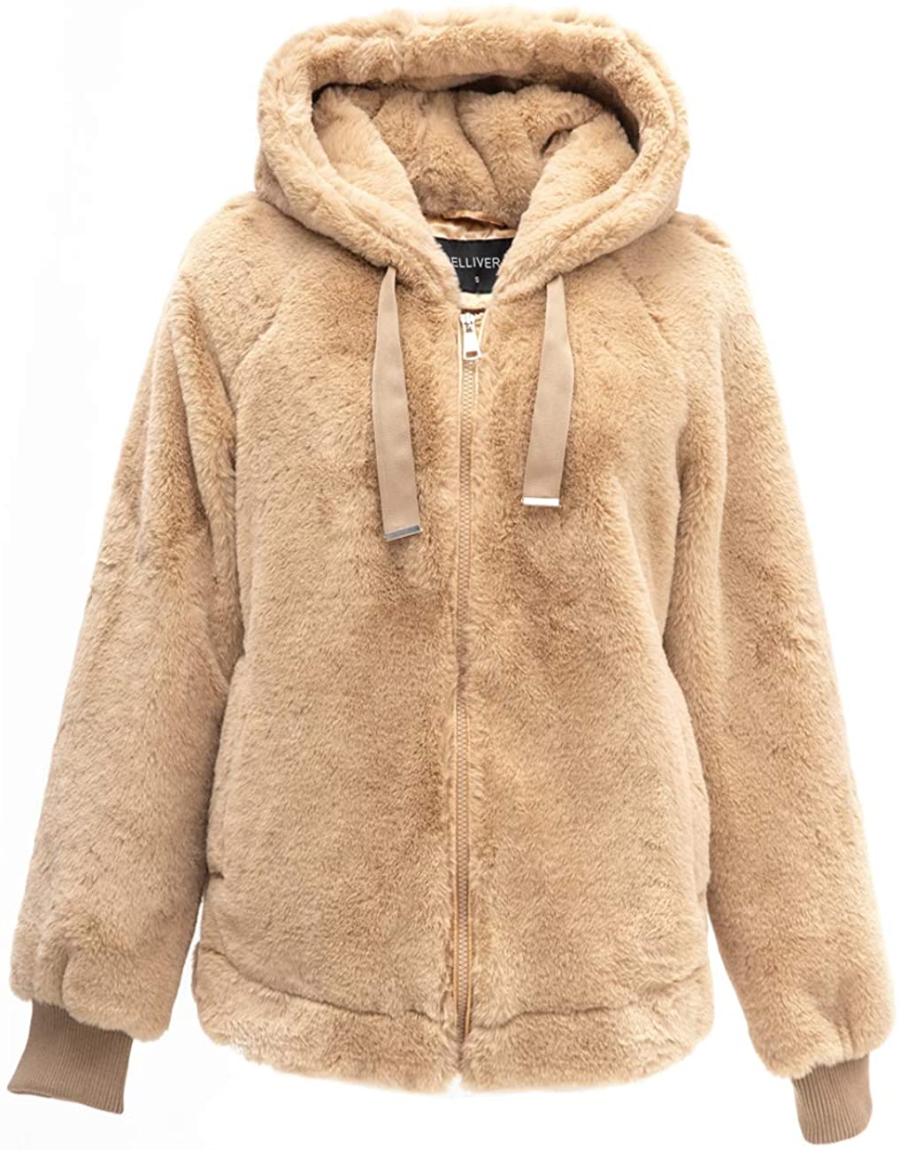The Sherpa Shearling Fuzzy Jacket with Hood Fall and Winter Fashion 2021 Bellivera Women's Faux Fur Fleece Coat