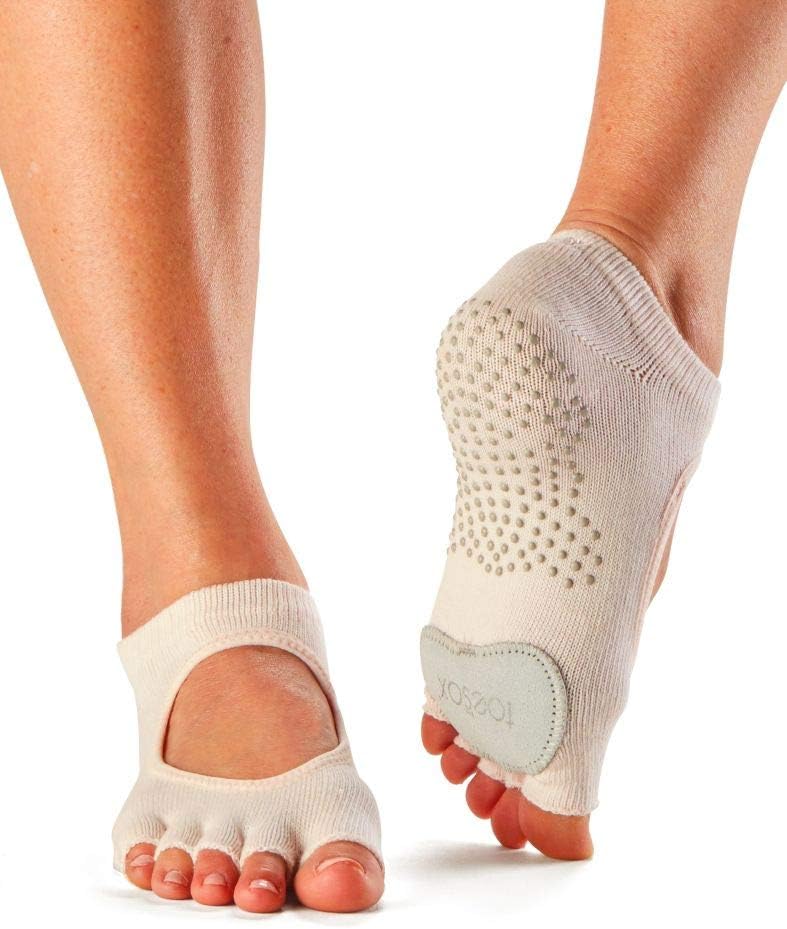 toesox Women's Plie Half Toe Grip for Yoga, Pilates, Barre, Dance