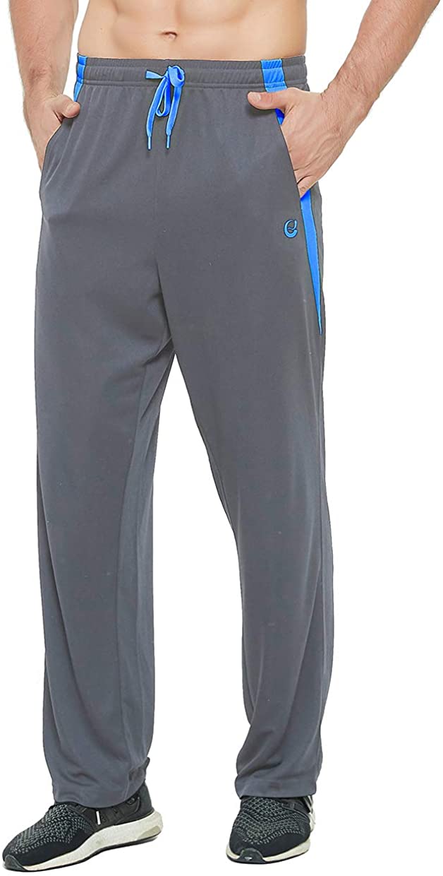 E-SURPA Men's Athletic Pant with Pockets Open Bottom Sweatpants for Men  Workout