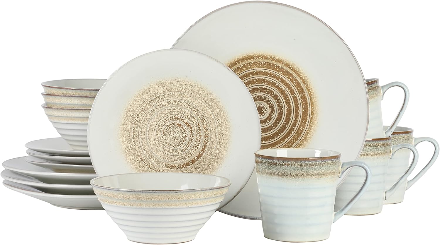 12-Piece Terranea Terracotta Dinnerware Set, Reactive Grey