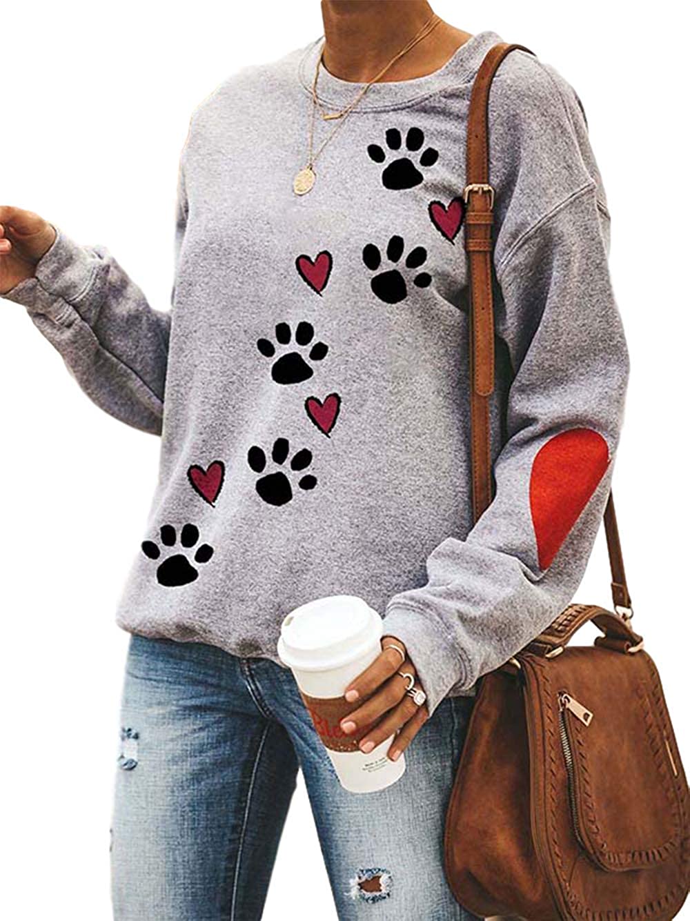 dog love paw print sweatshirt