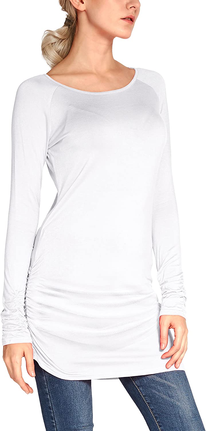 Urban CoCo Women's Casual T-Shirt Long Sleeve Solid Tunic Tops Slim Fit 