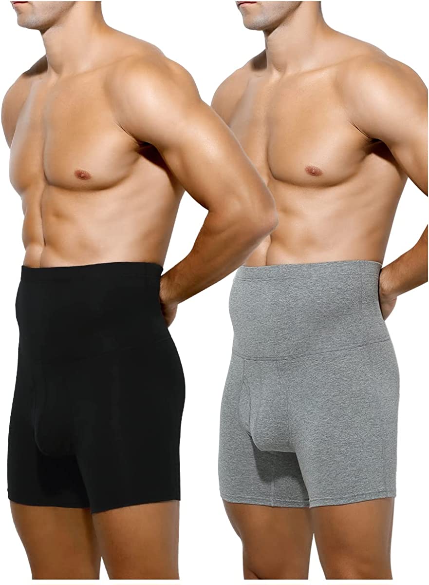 Arjen Kroos Men's Tummy Control Cotton Boxer Briefs High Waisted  Compression Shapewear Underwear with Open Fly : : Clothing, Shoes  & Accessories
