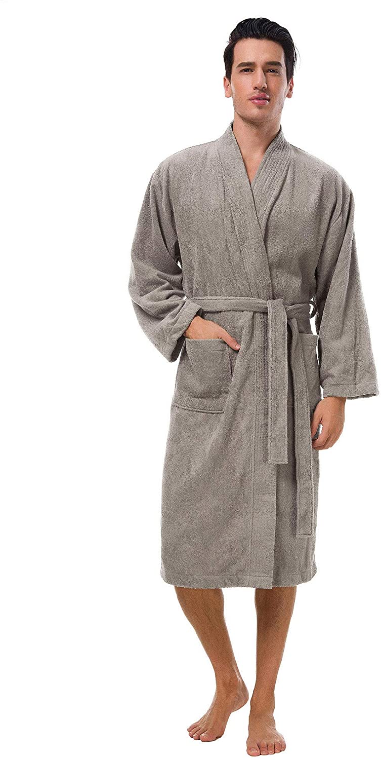 thumbnail 7  - SIORO Mens Robe Terry Cloth Kimono Bathrobe Cotton Soft Shower Towel Bath Robes 