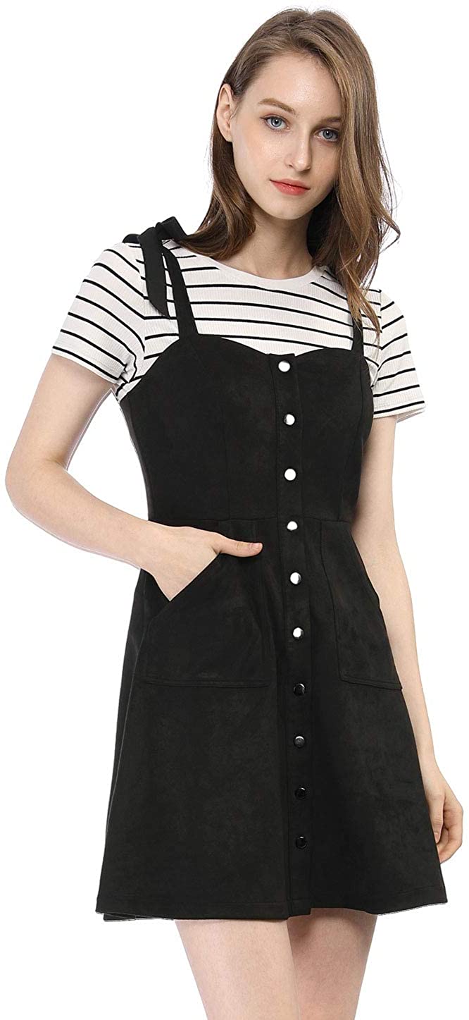 button down overall dress