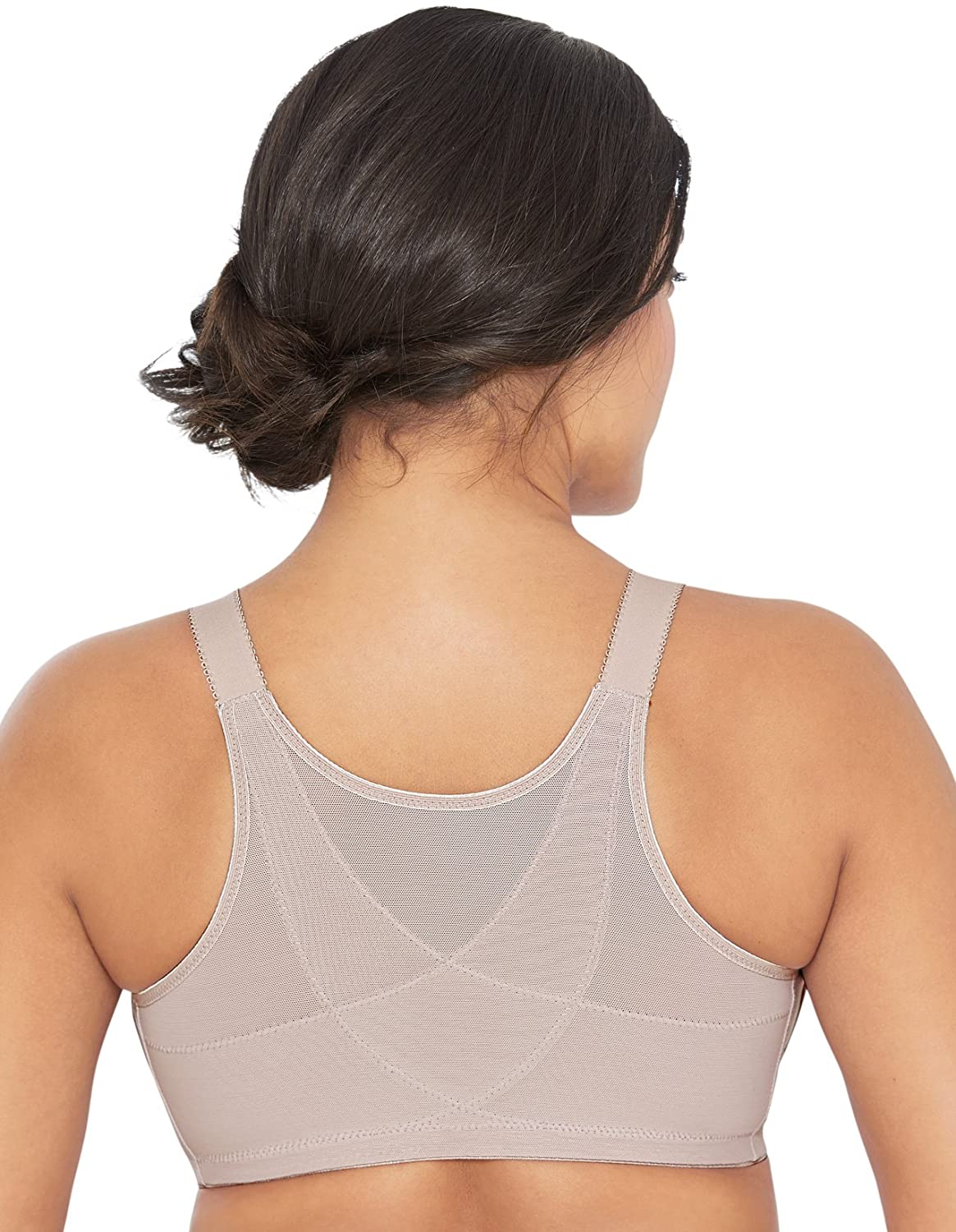 Glamorise Women's ComfortLift Front Close Lace Posture Back Support Bra