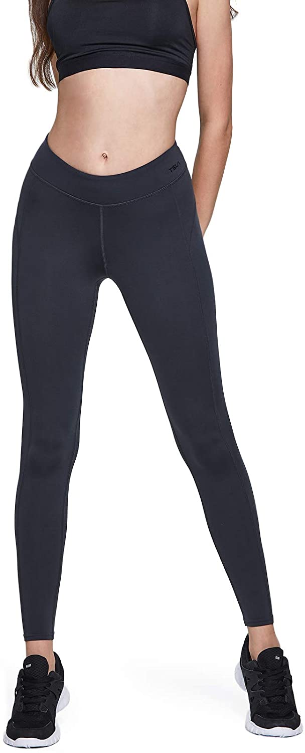 TSLA 1 or 2 Pack Women's Thermal Yoga Pants, Fleece Lined