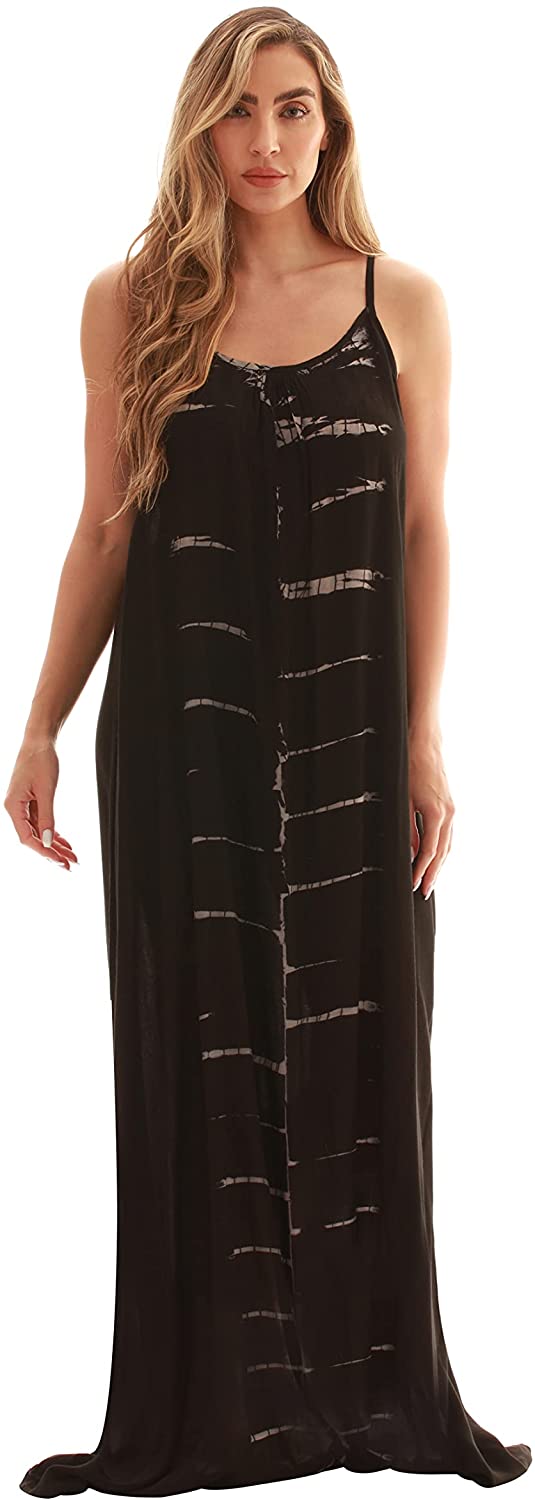 Tie dye spaghetti shop strap maxi dress