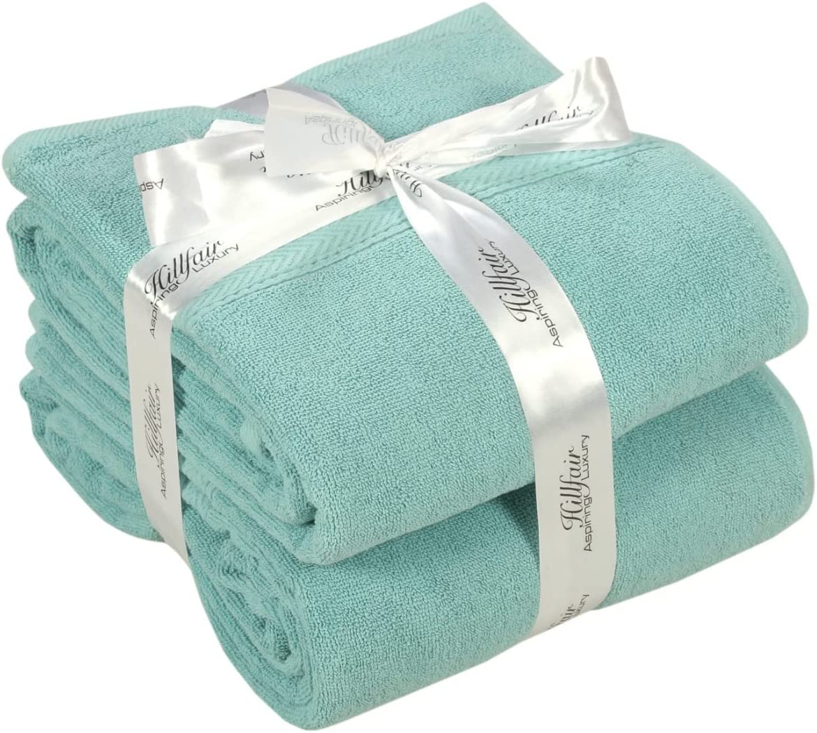 HILLFAIR 4 Pack Cotton Bath Towels Set- 600 GSM 100% Combed Cotton Bath  Towel Se