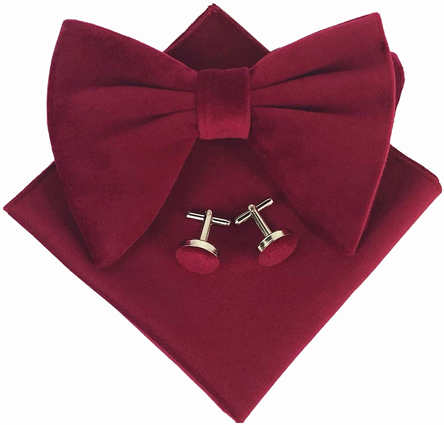 New formal Men's polyester pre-tied bow tie_hankie black burgundy stripes prom 