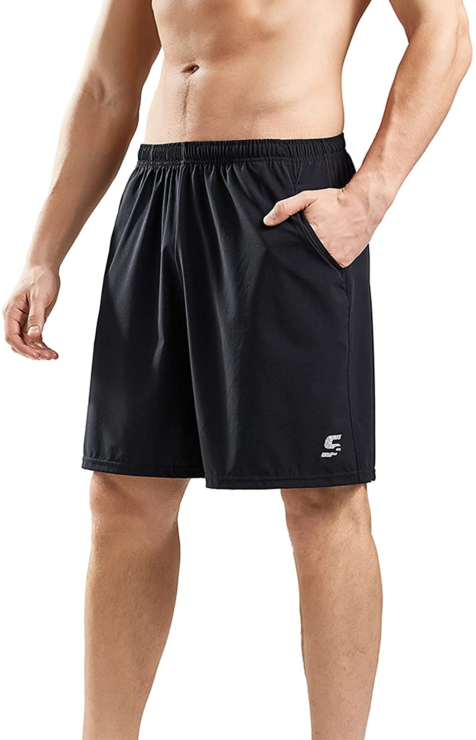 SS COLOR FISH Men Running Shorts with Pockets,Sports Shorts for Men Workout Gym Athletic Basketball Shorts for Men 