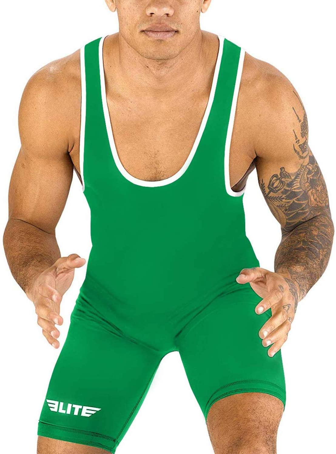 Elite Sports Men?s wrestling singlets, Standard Singlet for Men Wrestling  Uniform (Navy, XX-Large) 