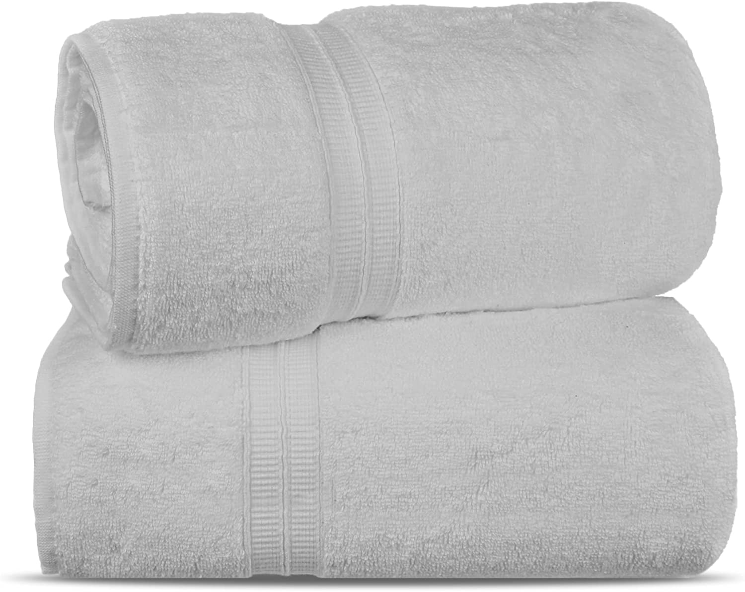 Towel Bazaar Premium Turkish Cotton Super Soft and Absorbent Towels  (2-Piece Bath Sheet Towel, Gray)