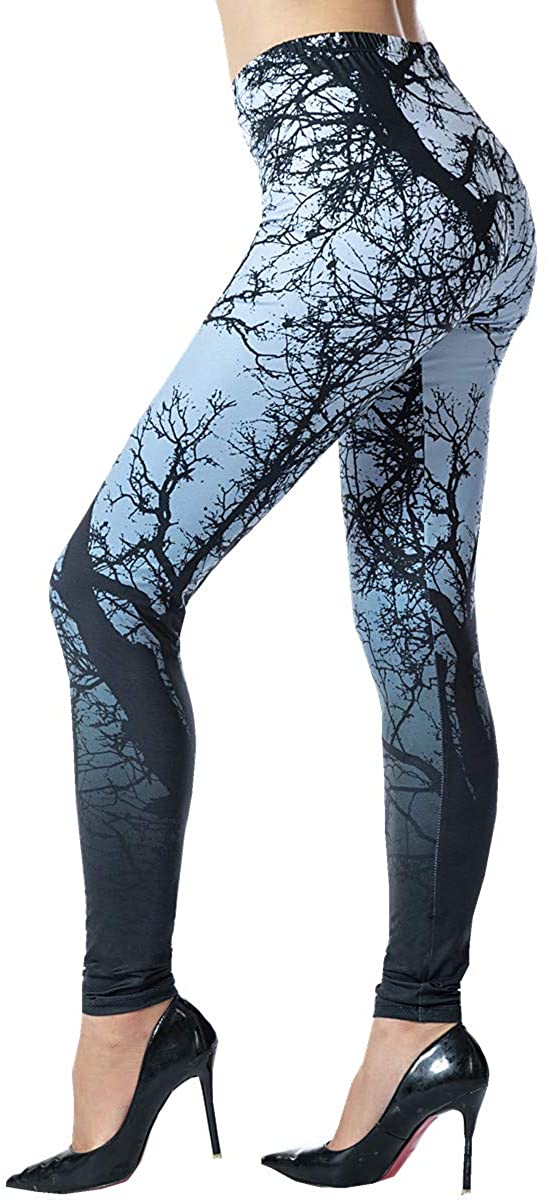 Ndoobiy Printed Leggings Basic Patterned Leggings Workout Leggings Women  Girls S