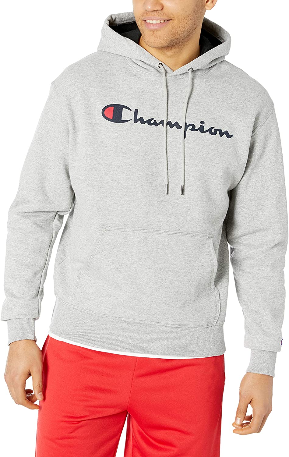 champion men's graphic powerblend fleece hood