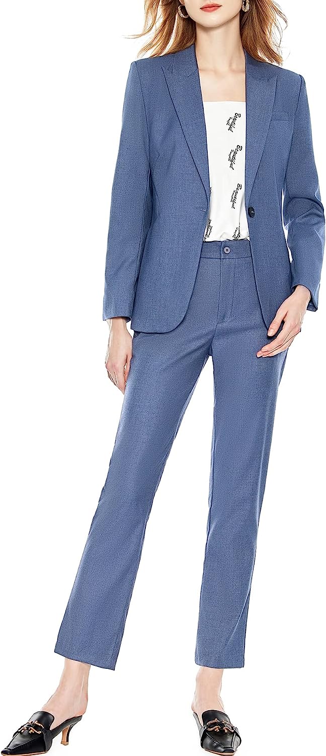 SUSIELADY Women's Blazer Suits Two Piece Solid Work Pant Suit for Women  Business