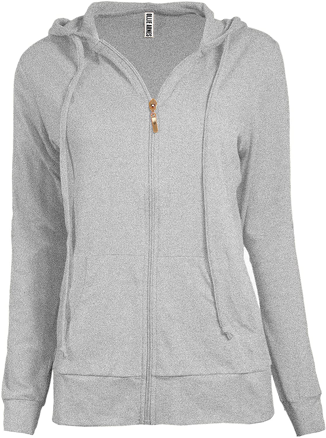 thumbnail 13  - OLLIE ARNES Women&#039;s Thermal Long Hoodie Zip Up Jacket Sweater Tops
