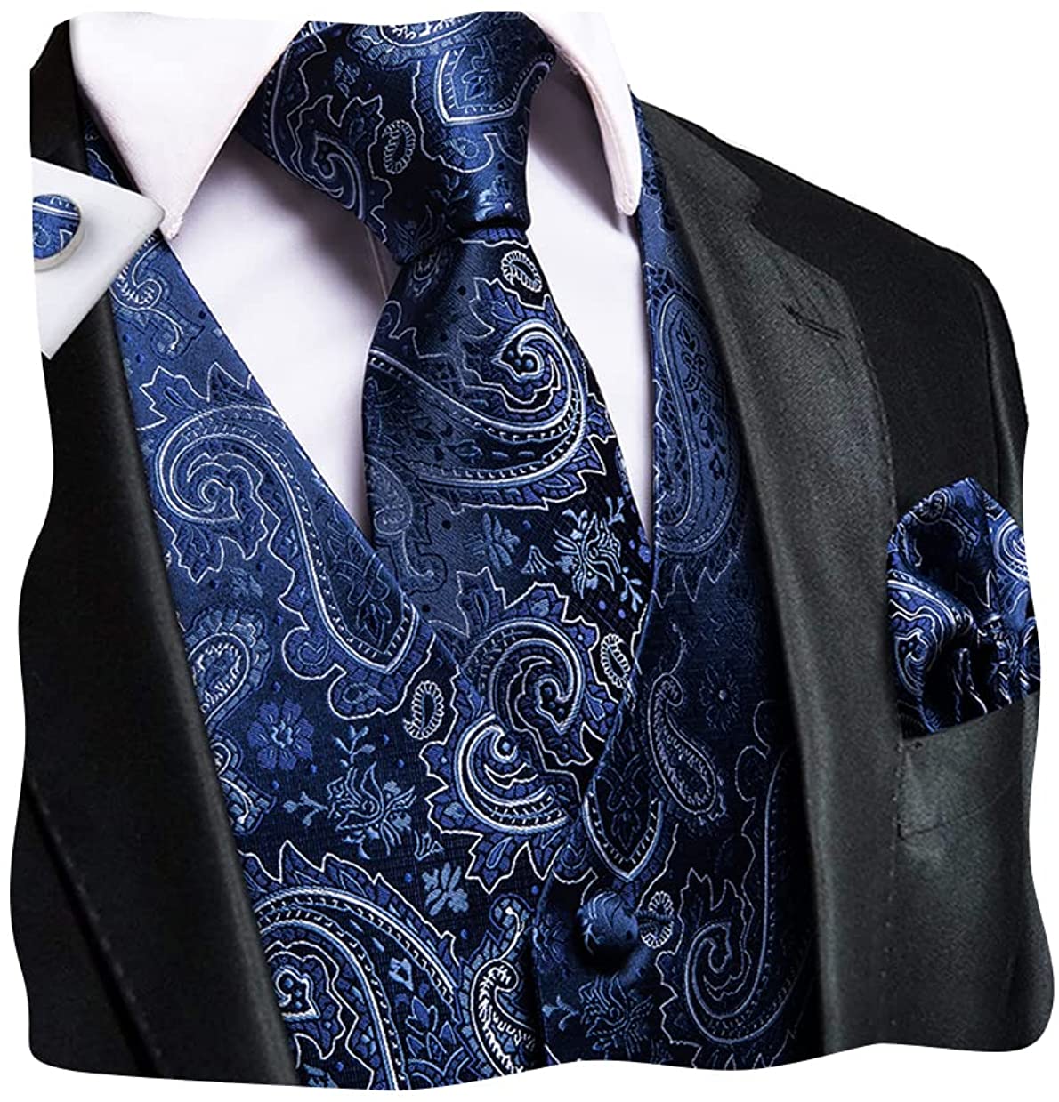 Boy's and Men's Formal Vintage Swirls Paisley Dress Tie & Hankie Set