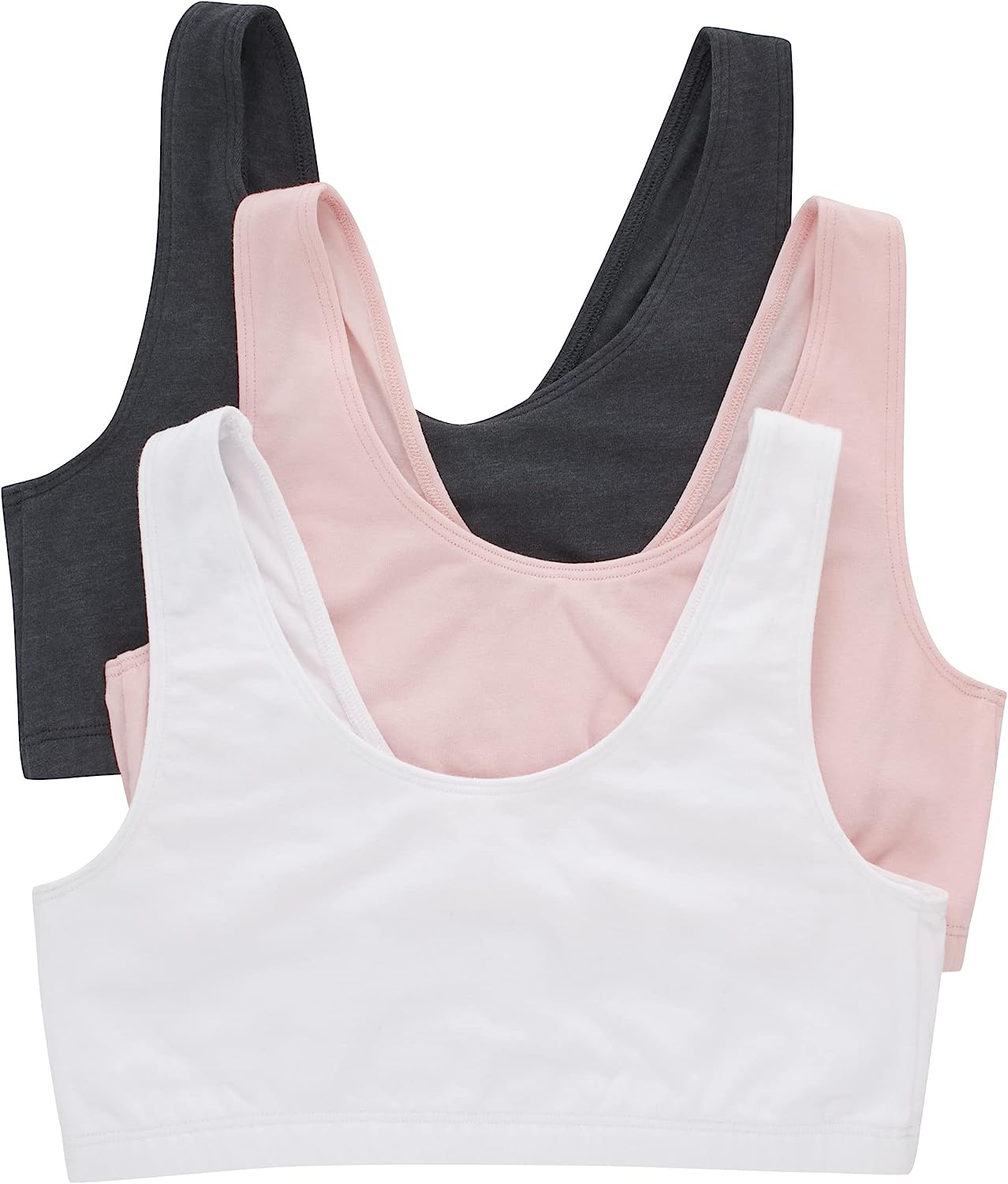 Hanes Womens Scoopneck Bralette Pack, Low-Impact Bra, Cooling Stretch ...