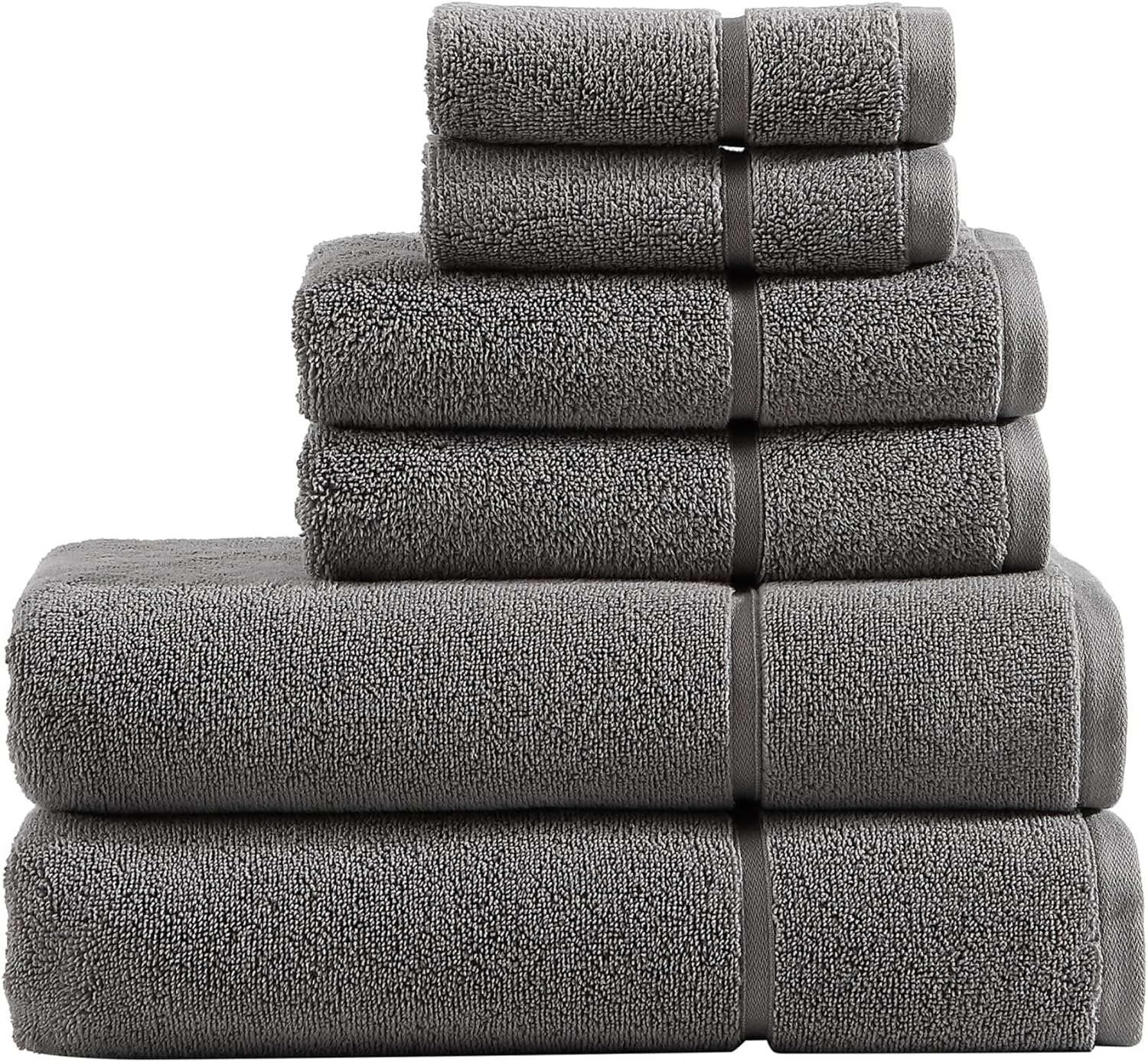 VERA WANG Modern Lux Grey Cotton 3-Piece Towel Set USHSAC1087647