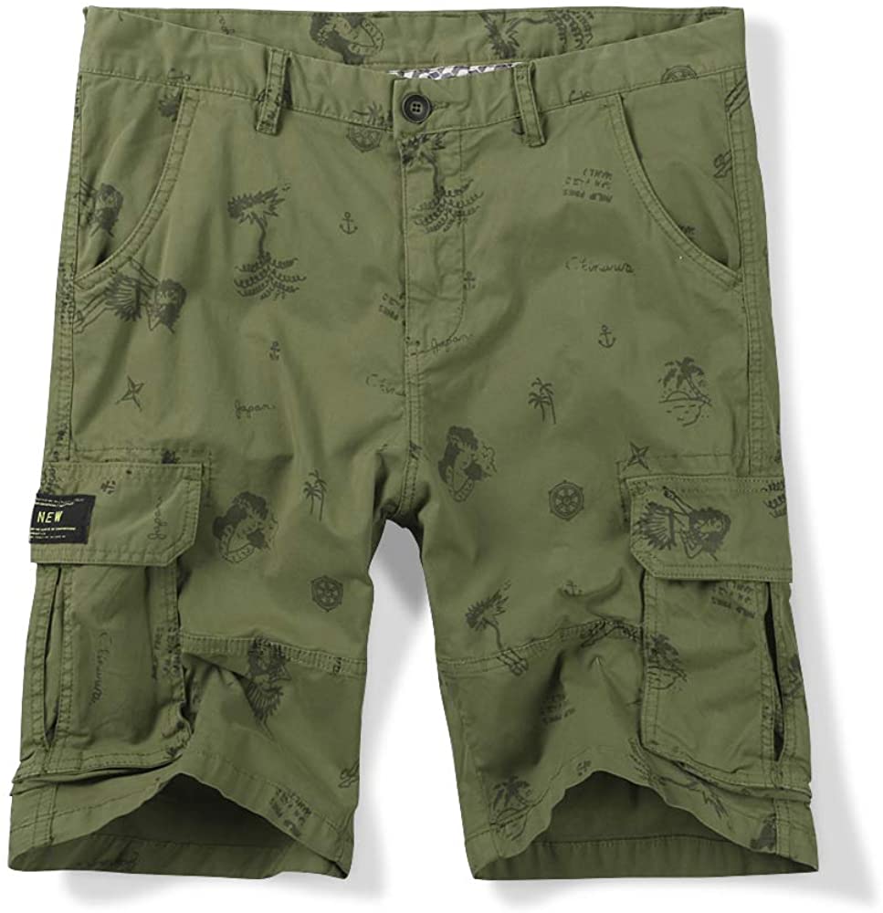 OCHENTA Cargo Shorts for Men Cotton Military 6 Pockets Casual Work Outdoor Wear