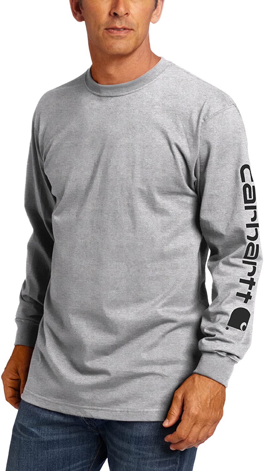 Carhartt Mens Signature Sleeve Logo Long Sleeve T-Shirt Regular and Big & Tall Sizes
