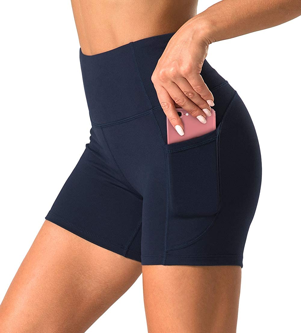 Dragon Fit High Waist Yoga Shorts for Women with 2 Side Pockets Tummy  Control Ru
