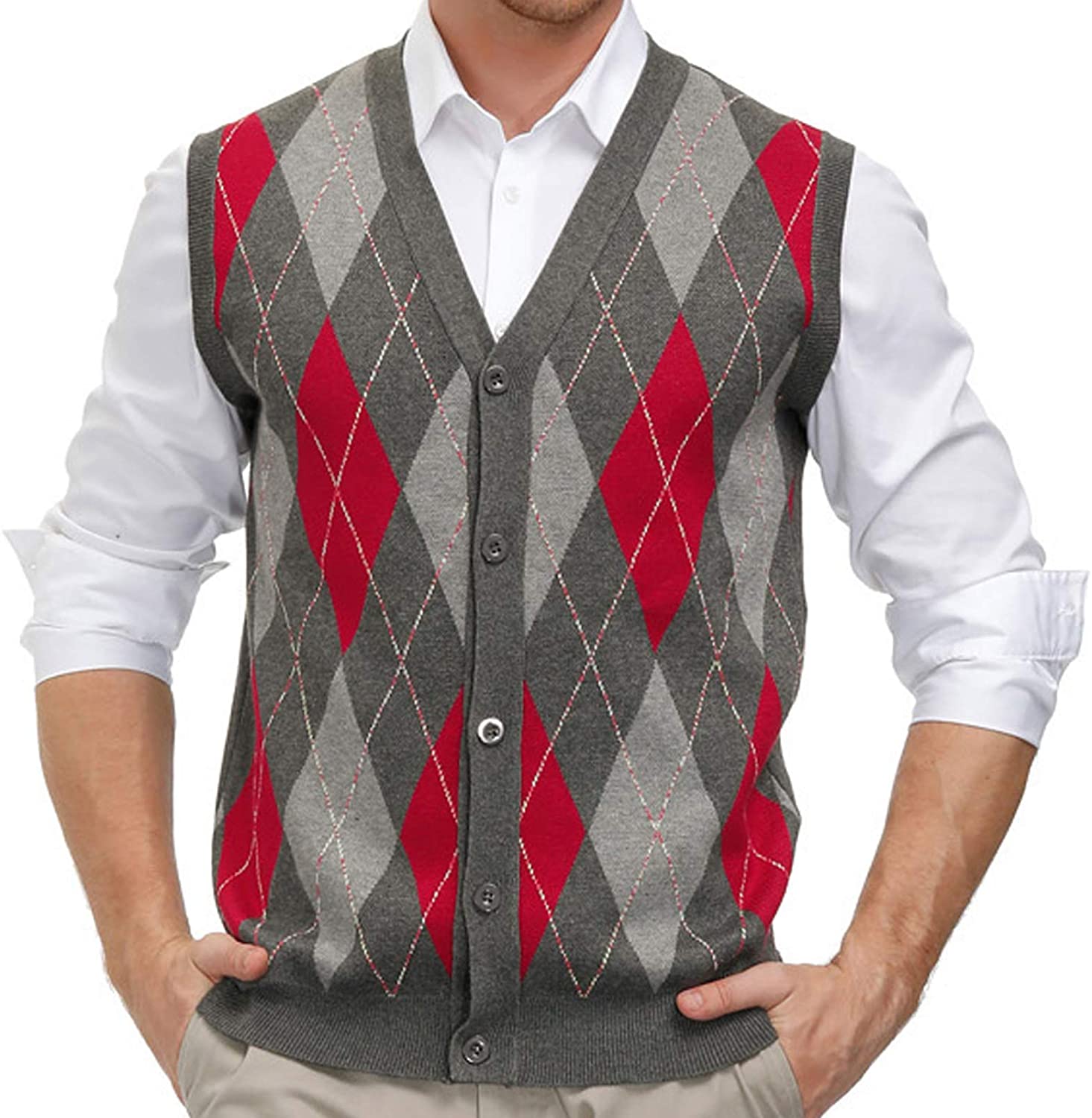 Immigratie Trunk bibliotheek Zakje PJ PAUL JONES Men's Sweater Vest Cardigan Button Front Knitwear Contrast  Color A | eBay