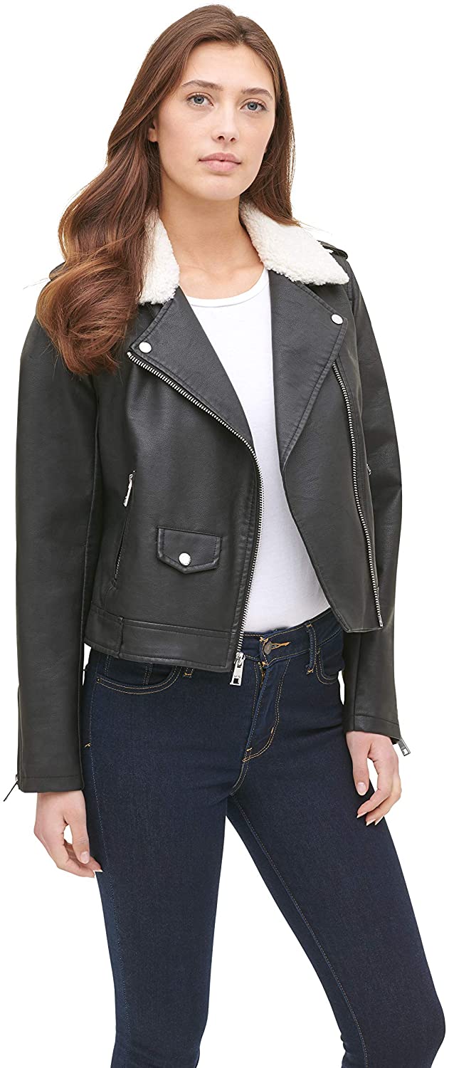 levis leather sherpa jacket women's