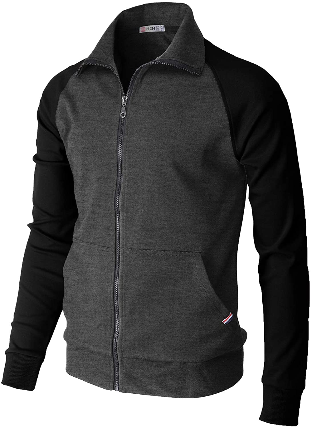 H2H Mens Active Slim Fit Track Jacket Zip-up Long Sleeve Training Basic  Designed : : Clothing, Shoes & Accessories